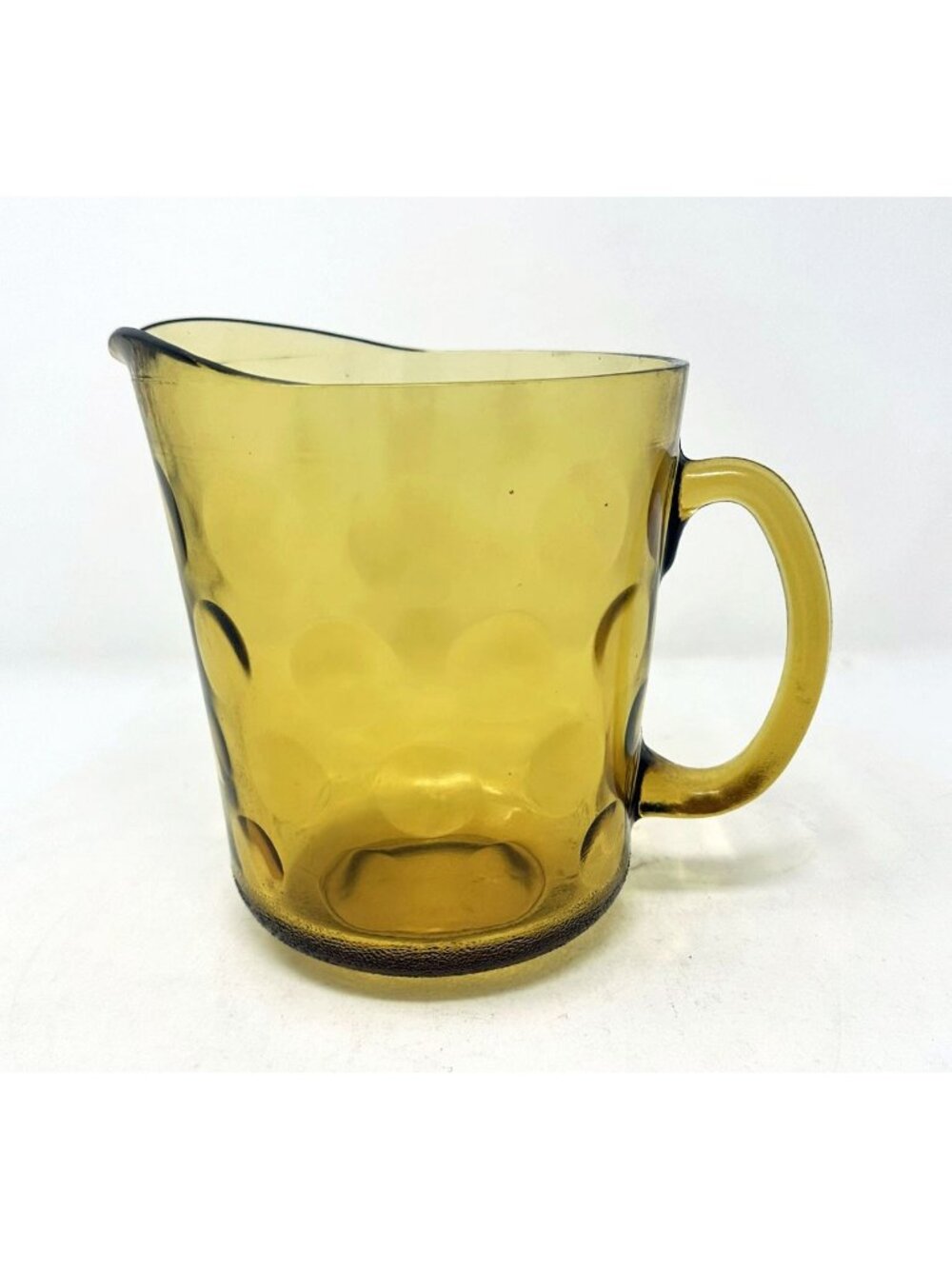 HAZEL ATLAS ELDORADO 56 oz Juice Pitcher Granada Gold Vogue Dot Thumbprint